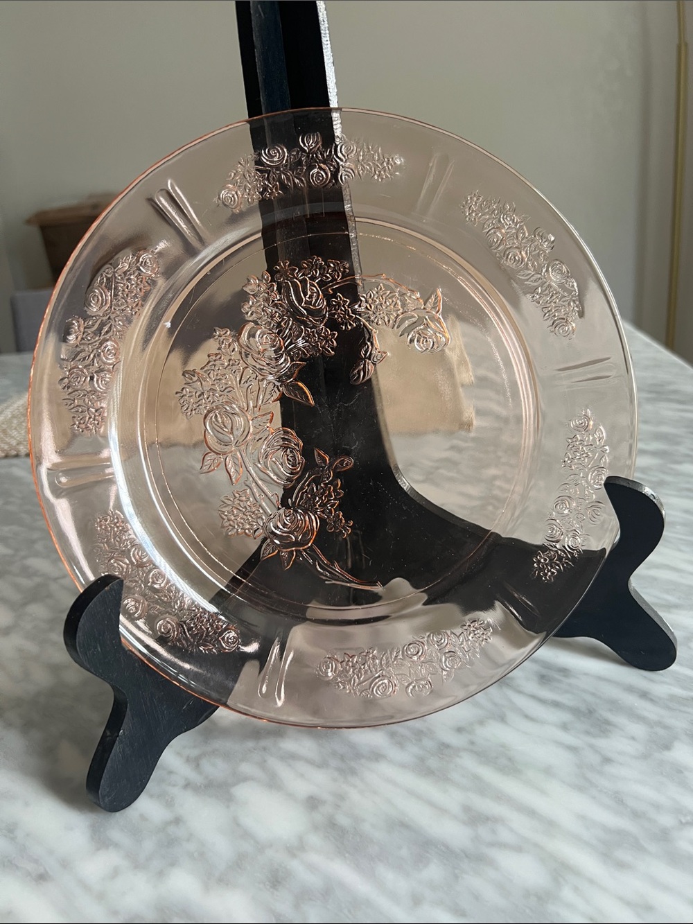 Anchor Hocking Mayfair Open Rose Pink Depression Glass Plate